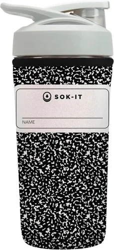 Vista 64 de Sok It BotlSok Botella Mezcladora de Proteínas con Funda Aislante de Neopreno (Floral Abstracto, Se Ajusta a Mezcladoras de 24oz)