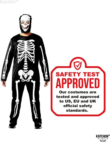 Vista 9 de KatchOn, Disfraces de esqueleto de Halloween para hombre, traje de esqueleto para hombre, overoles de Halloween para hombre, fiesta de disfraces