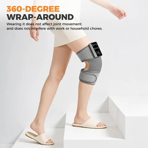 Vista 3 de YAZHI - Masajeador de rodilla inalámbrico para aliviar el dolor, rodillera eléctrica con calefacción, 5 niveles de calor y 3 modos de masaje