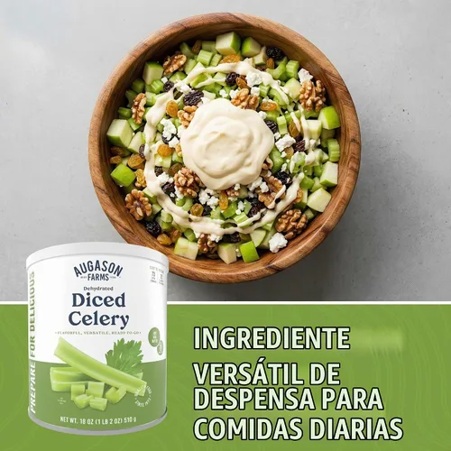 Vista 8 de Augason Farms Apio deshidratado de corte transversal de 1 libra, 2 onzas, lata número 10
