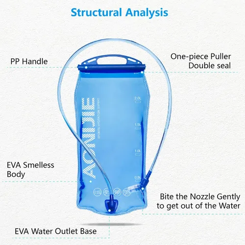 Vista 3 de JEELAD TPU Hydration Bladder Water Bladder Ultra-Durable Water Storage Bladder for Hydration Backpacks Outdoor Hiking Running Cycling Camping