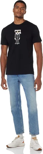 Vista 5 de Karl Lagerfeld Paris Kocktail Karl - Camiseta de manga corta con cuello redondo para hombre