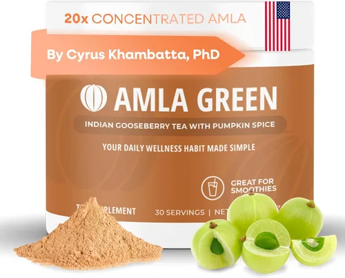 Vista 10 de Amla Powder & Immunity Blend Superfood Suplemento con saúco, 20 veces amla ultra concentrado, apoyo inmunológico, hecho con jengibre, canela, menta