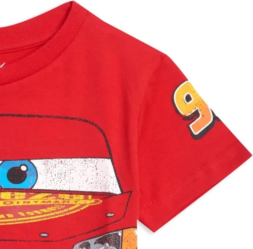Vista 5 de Disney Pixar Cars Tow Mater Lightning McQueen - Paquete de 3 camisetas para bebés y niños grandes