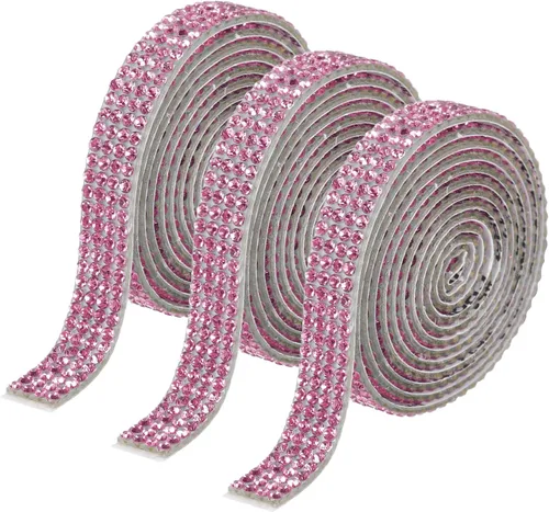 Vista 67 de MECCANIXITY 3 rollos de cinta de diamantes de imitación autoadhesiva de 3 yardas y 0.315 in para proyectos de artes y manualidades, pasteles de Beige