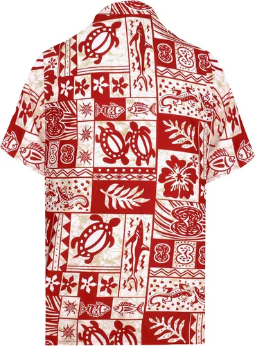 Vista 2 de LA LEELA Camisas hawaianas de manga corta con botones para la playa para hombre