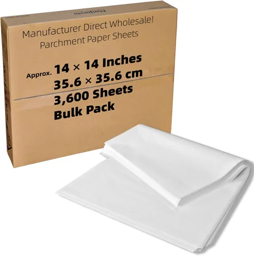 Vista 17 de Cuadrados de papel pergamino pequeños comerciales de 4 x 4 pulgadas (43,200 hojas), sin blanquear, antiadherentes, precortados, para envoltorios