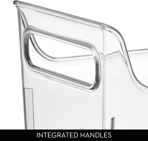 Vista 5 de iDesign - Organizador de condimentos de plástico con asas para nevera, transparente, fabricado en Estados Unidos For Fridge, Made in USA