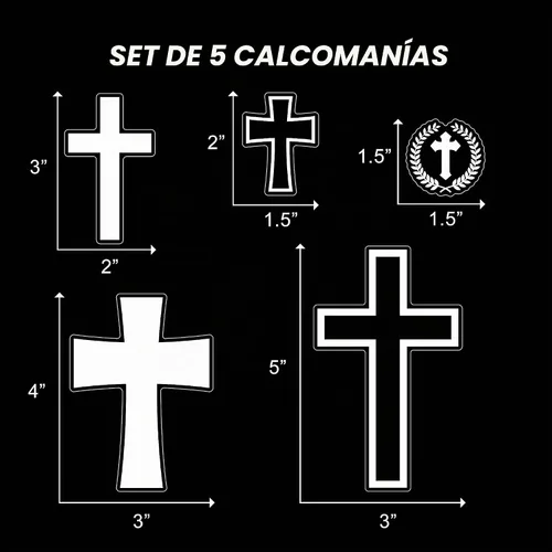Vista 3 de Decalcomania - Calcomanías de cruces cristianas para ventana de coche o camión, calcomanía de cruz blanca y negra para automóvil y calcomanías