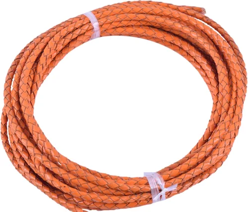 Vista 28 de KONMAY 2 yardas 8.0mm Cordón redondo de cuero trenzado auténtico marrón antiguo para corbata de bolo Amtique Marrón