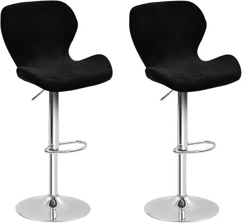 Vista 18 de Paquete de 2 fundas para sillas de bar de altura de mostrador, fundas giratorias de terciopelo para taburetes de bar, fundas elásticas para sillas