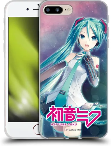 Vista 203 de Head Case Designs Licencia Oficial Hatsune Miku Gráficos Lindos Carcasa de Gel [Protección de Grado Militar] Compatible con Apple iPhone 7