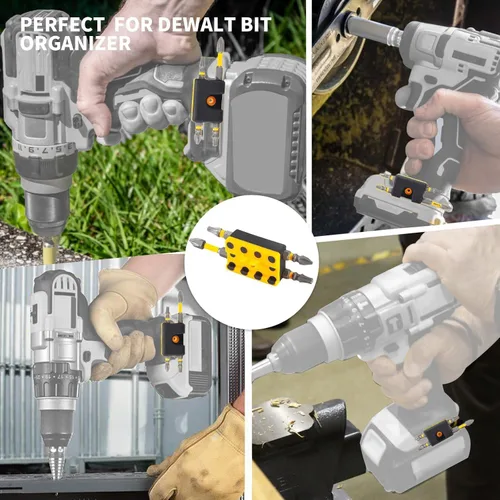 Vista 7 de Uniqwamo Soporte de brocas compatible con Dewalt 20 V, organizador de brocas compatible con taladros que llevan hasta 4 brocas en el lateral de tu