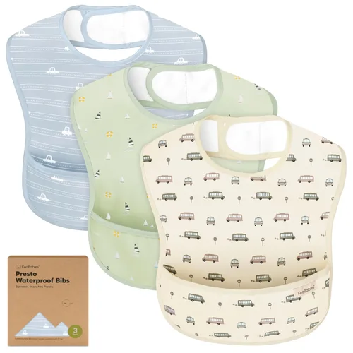 Vista 11 de KeaBabies - Paquete de 3 baberos impermeables para comer, ligeros, básicos