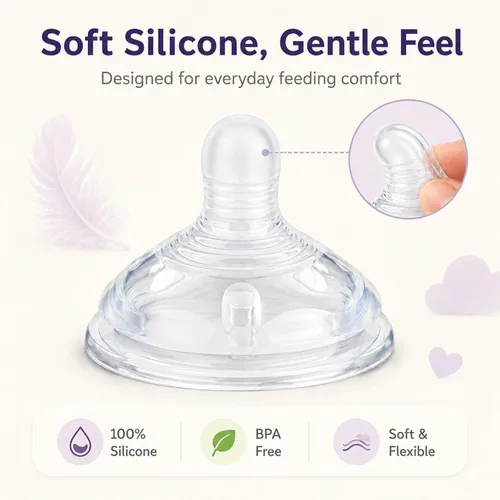 Vista 3 de Boquilla de repuesto (S) para biberones anticólicos Tommee Tippee Natural Start, flujo lento 1M+ pezones de silicona para biberones, 4