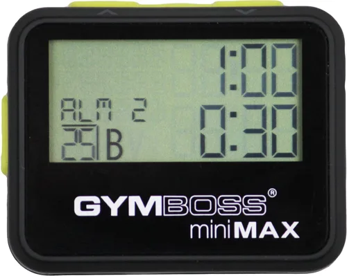 Vista 2 de Gymboss miniMAX Cronómetro y temporizador, color negro y amarillo