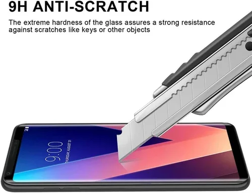 Vista 4 de Protector de pantalla curvado 3D para LG V30, (2 piezas) ultra claro anti-Stracth Protector de pantalla de vidrio templado para LG V30 H931 US998