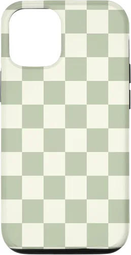 Vista 28 de Funda clásica Checkered Checker Checkerboard Light Sage Green para iPhone 17