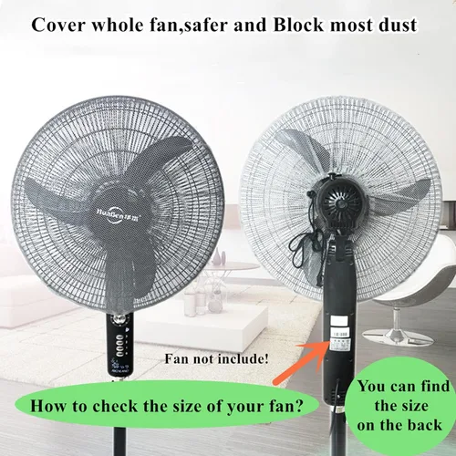 Vista 4 de Paquete de 2 fundas de protección de seguridad para ventiladores de 18 pulgadas, protección de dedos de bebé, protectores de red para ventiladores