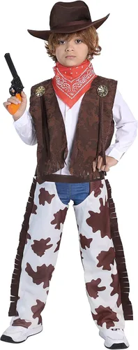Vista 2 de TOGROP Cowboy Costume for Boys Kids Cowgirl Police Dress Up Party Cosplay 3-10 Years