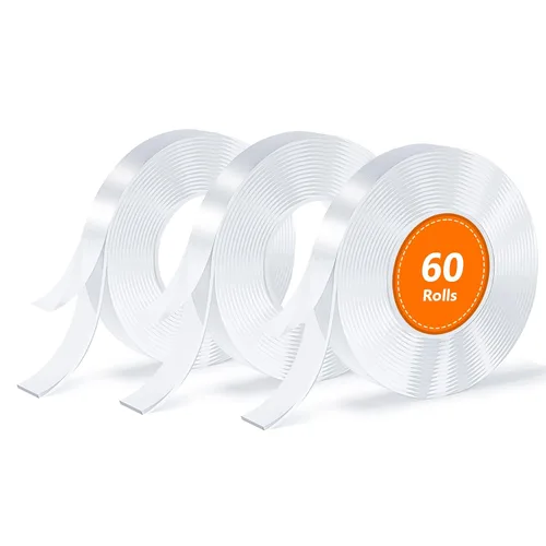 Vista 14 de 3 rollos de cinta adhesiva de doble cara, nano, cinta adhesiva transparente, cinta adhesiva sin rastro, extraíble, lavable, reutilizable, adecuado