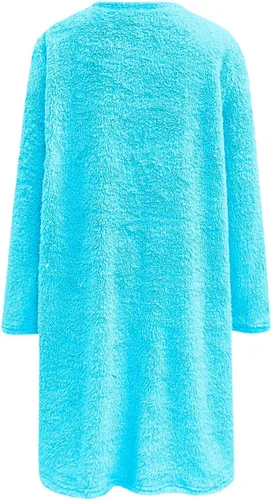 Vista 3 de LCMTWX Sudadera de forro polar cálido para invierno para mujer, con bolsillos, holgada, suave, de manga larga, sin botones, para Navidad