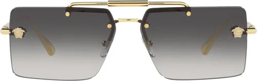 Vista 3 de Versace Gafas de sol para mujer marco dorado lentes gradiente gris 2362in