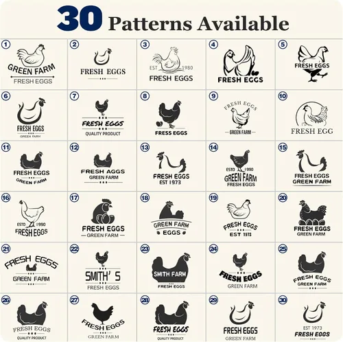 Vista 3 de Sellos de huevos personalizados para huevos frescos, sello de huevo de pollo personalizado con logotipo de nombre, sello de huevo personalizado