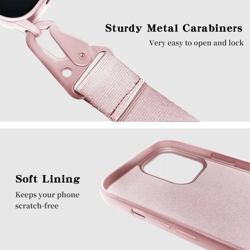 Vista 16 de Funda compatible con iPhone 8 Plus, iPhone 7 Plus/6 Plus/6S Plus con cordón, funda cruzada para iPhone con correa ajustable de silicona para iPhone