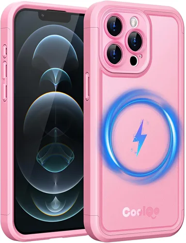 Vista 13 de COOLQO Funda magnética para iPhone 12 Pro, de doble capa, mate, resistente a los arañazos, negra