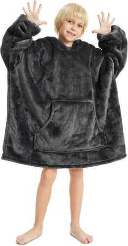Vista 22 de THREE POODLE - Manta con capucha portátil para mujeres, sudadera con capucha de sherpa de gran tamaño para adultos hombres, mantas con capucha
