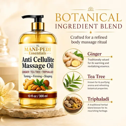 Vista 4 de TMPE Aceite corporal anticelulítico – Tonifica, reafirma y da forma visiblemente con jengibre, árbol de té y hierbas naturales, fórmula no grasosa
