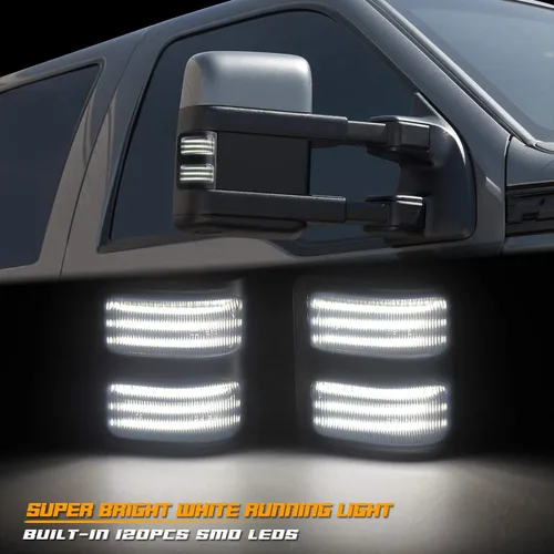 Vista 3 de Luces intermitentes secuenciales para espejo lateral Switchback de 3 filas, luces direccionales LED compatibles con Ford F250 F350 F450 Super Duty