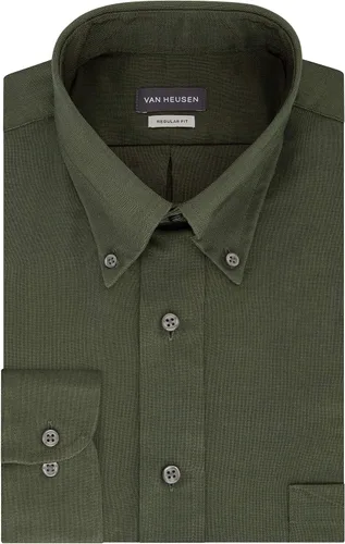 Vista 3 de Van Heusen - Camisa de vestir para hombre, corte regular Oxford lisa