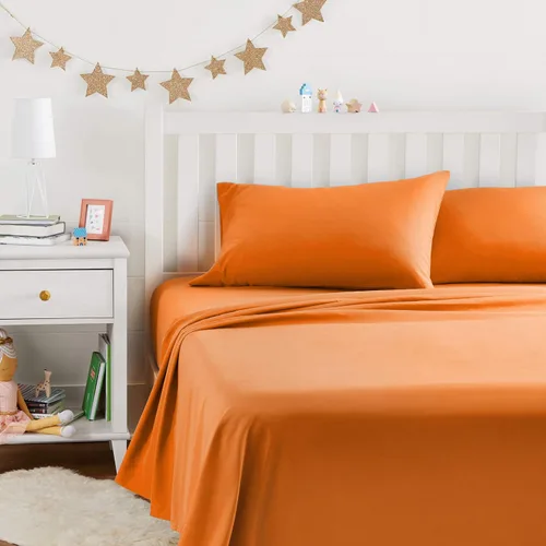 Vista 46 de Amazon Basics Juego de sábanas para niños de microfibra ligera, suave y fácil de lavar, 3 piezas, tamaño Twin, Aqua brillante, diseño sólido
