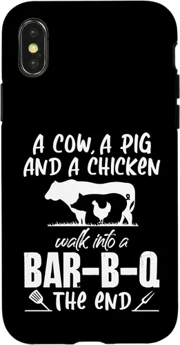 Vista 4 de iPhone 14 A Cow, A Pig And A Chicken Walk Into A Bar B Q End Case