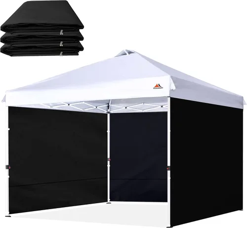 Vista 10 de SCOCANOPY SideWall para marco de toldo desplegable de 8 x 8 pies, paquete de 3 solamente Sunwall, (morado)