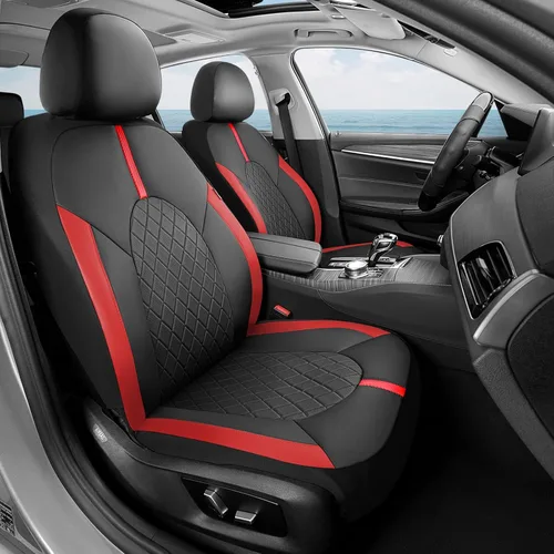 Vista 35 de Coverado Fundas universales de cuero para asientos delanteros, paquete de 2 fundas de asiento para SUV, camioneta, sedán, interior de vehículos