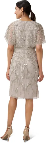 Vista 2 de Adrianna Papell Vestido corto con cuentas para mujer