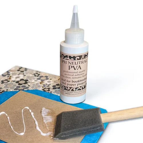 Vista 5 de Lineco PH Neutral PVA Adhesivo, soluble en agua, 4 onzas, paquete de 2 Libre de ácidos, seco transparente, permanece flexible, pegamento blanco