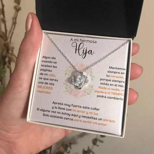 Vista 3 de A Mi Hija - SÉ QUE SERÁS UNO DE MIS MEJORES CAPÍTULOS - Collar de Nudo de Amor