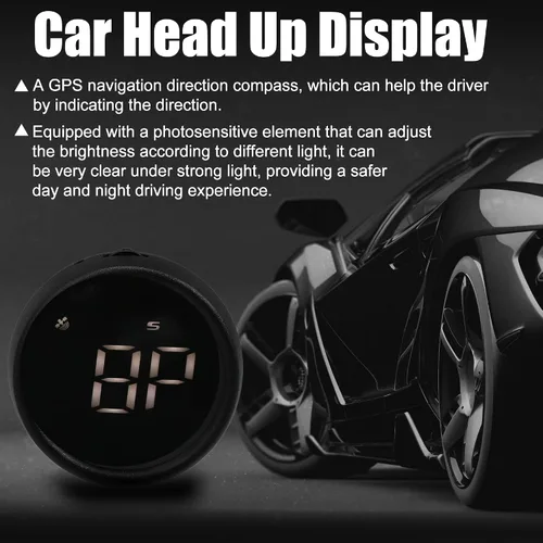 Vista 3 de X AUTOHAUX Mini velocímetro GPS digital HUD con pantalla frontal Pantalla blanca de 2,4 pulgadas, kit de visualización de parabrisas