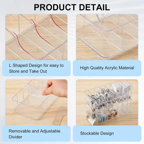 Vista 3 de Tatuo 1 Pieza Organizador de Cables con 10 Amarres de Alambre, Caja de Almacenamiento de Cables de Plástico Caja para Cargador Organizador