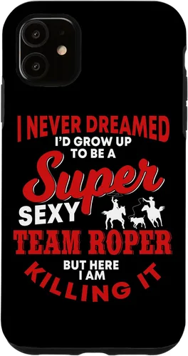 Vista 8 de Funny Team Roper Quote Rodeo Western Horse Roping Case para iPhone 17