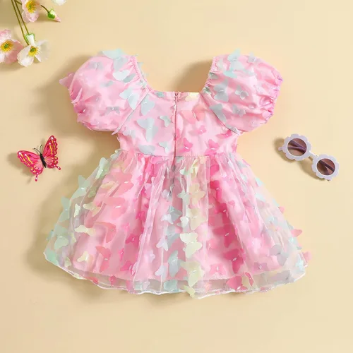 Vista 3 de Disfraz de Halloween para bebé, disfraz de hada, sin mangas, tutú de princesa, alas pequeñas, traje de mariposa, fiesta de cumpleaños