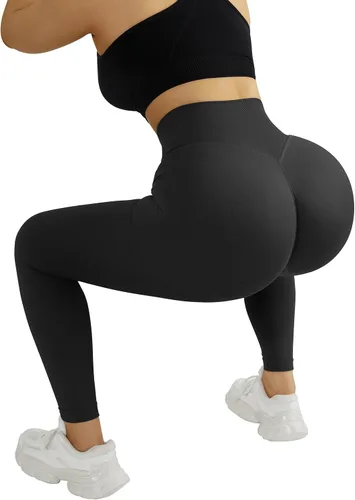 Vista 3 de MOOSLOVER - Leggings de entrenamiento levanta glúteos sin costuras, de cintura alta para mujer. Pantalones para yoga ajustados de compresión