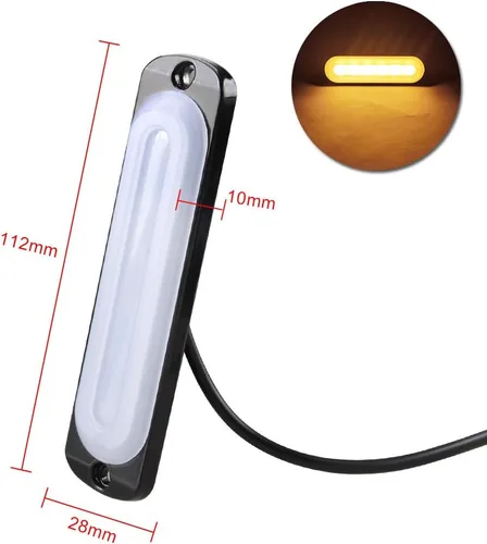Vista 2 de Luces LED estroboscópicas de advertencia, 4 luces LED amarillas ámbar, 6 luces estroboscópicas LED intermitentes de emergencia, advertencia