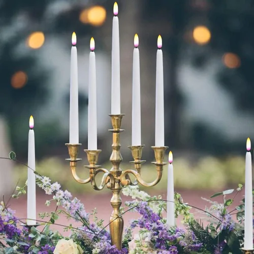 Vista 5 de Velas alargadas decorativas sin llama, con control remoto y temporizador