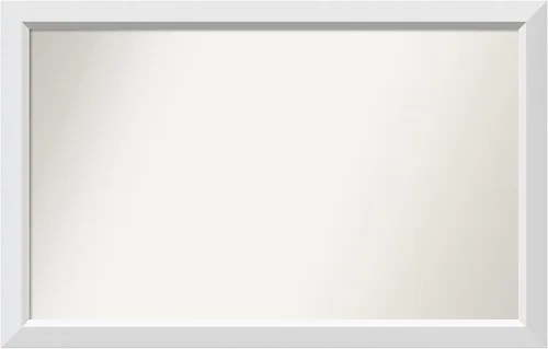 Vista 65 de Amanti Art Espejo de baño blanco para sobre el fregadero, 24 x 26 pulgadas, espejo rectangular blanco y blanco, marco de madera contemporáneo