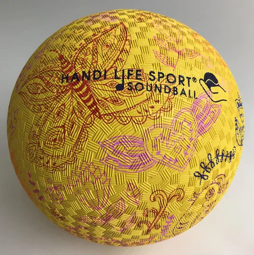 Vista 3 de Handi Life Sport 1 bola de campana de mariposa, una bola audible ligera con goma inflable y agarre táctil, y 1 bomba de bola ligera